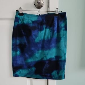 Jones Wear Teal and Navy Pencil Skirt